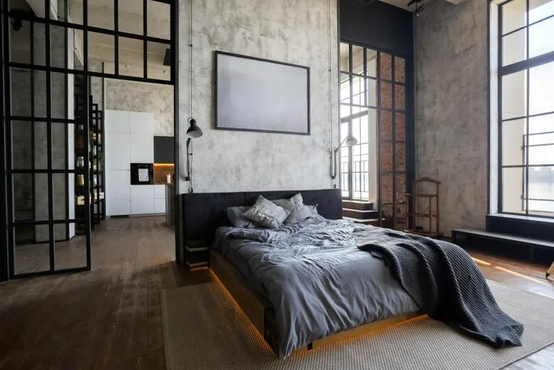 Bed made up with grey Sleepgram Bamboo Sheets